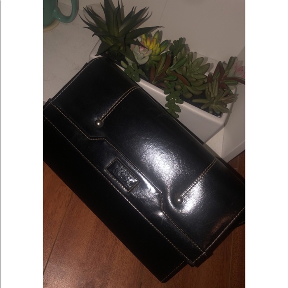 Black Leather CrossBody Bag - Picture 1 of 2